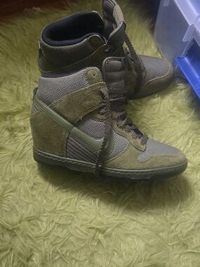Nike Olive Green Dunk Sky Hi Hidden Wedge 2014